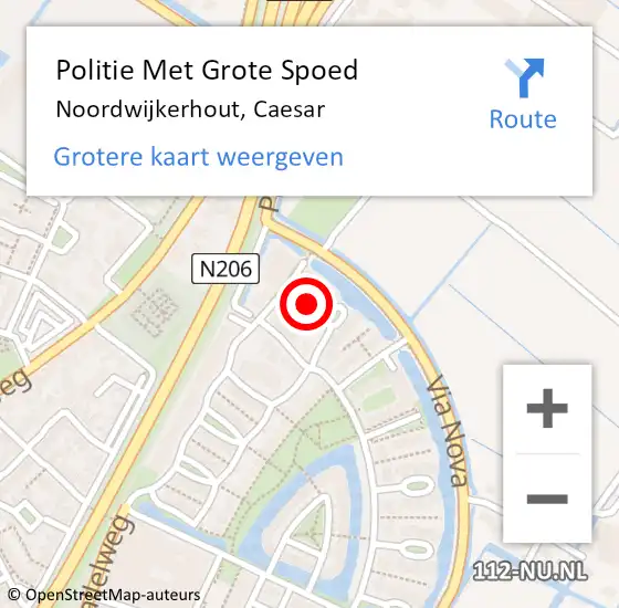 Locatie op kaart van de 112 melding: Politie Met Grote Spoed Naar Noordwijkerhout, Caesar op 2 juli 2021 16:33