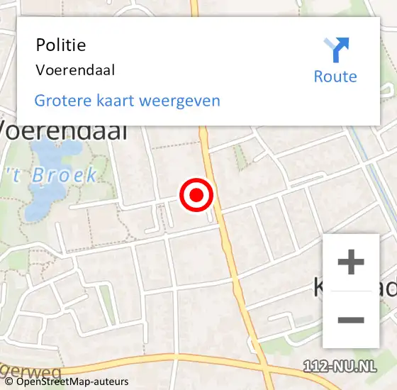 Locatie op kaart van de 112 melding: Politie Voerendaal op 2 juli 2021 16:35