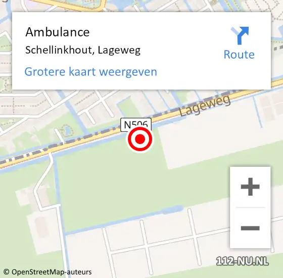 Locatie op kaart van de 112 melding: Ambulance Schellinkhout, Lageweg op 2 juli 2021 17:11