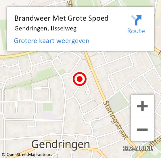 Locatie op kaart van de 112 melding: Brandweer Met Grote Spoed Naar Gendringen, IJsselweg op 2 juli 2021 17:25