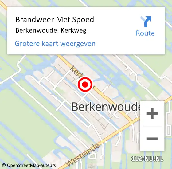 Locatie op kaart van de 112 melding: Brandweer Met Spoed Naar Berkenwoude, Kerkweg op 2 juli 2021 17:48