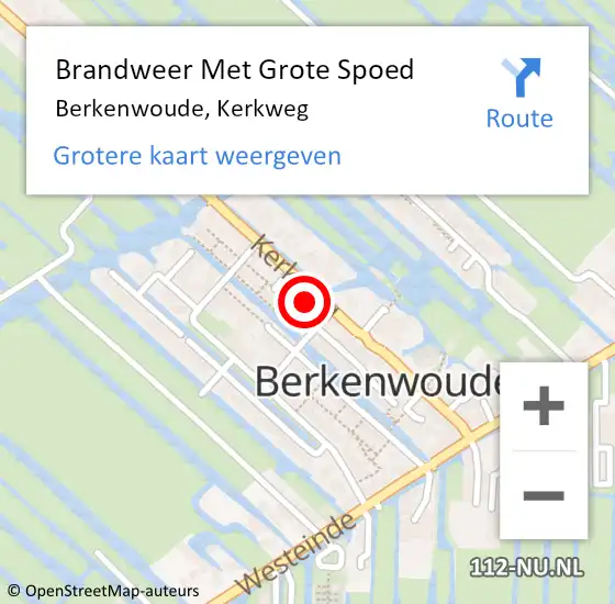 Locatie op kaart van de 112 melding: Brandweer Met Grote Spoed Naar Berkenwoude, Kerkweg op 2 juli 2021 17:49