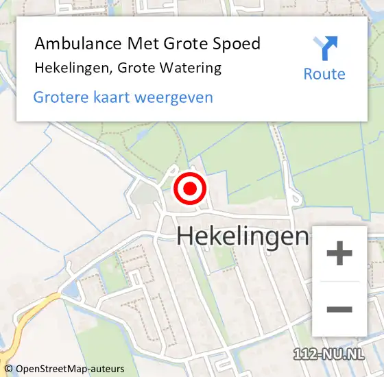 Locatie op kaart van de 112 melding: Ambulance Met Grote Spoed Naar Hekelingen, Grote Watering op 2 juli 2021 18:43