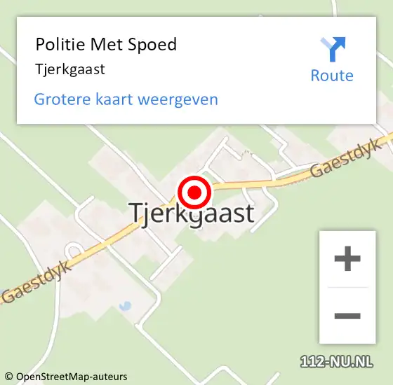 Locatie op kaart van de 112 melding: Politie Met Spoed Naar Tjerkgaast op 2 juli 2021 18:49