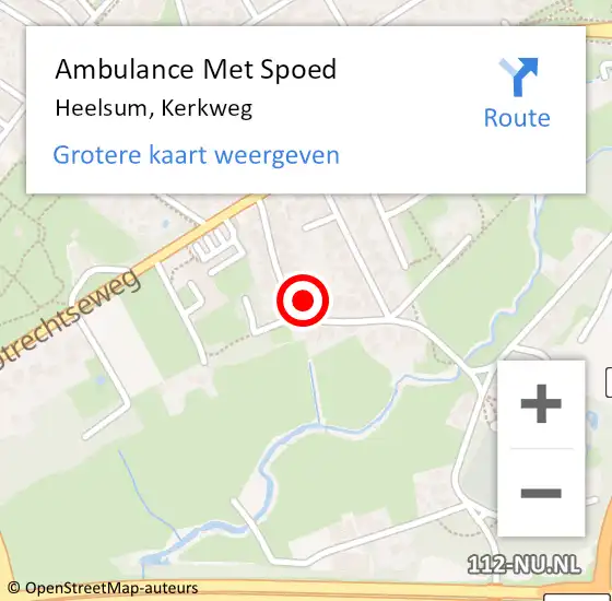 Locatie op kaart van de 112 melding: Ambulance Met Spoed Naar Heelsum, Kerkweg op 2 juli 2021 18:51