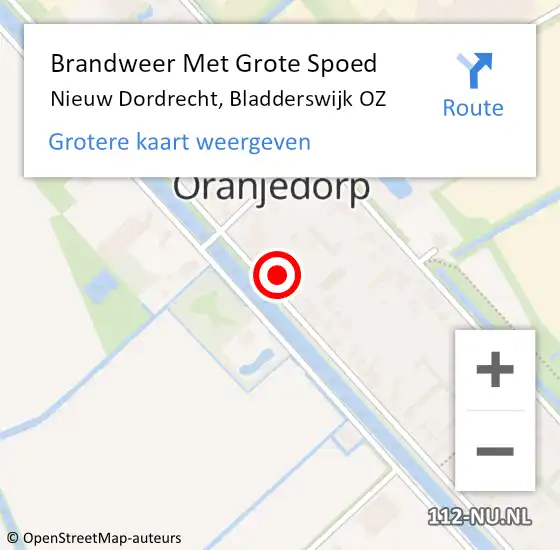 Locatie op kaart van de 112 melding: Brandweer Met Grote Spoed Naar Nieuw Dordrecht, Bladderswijk OZ op 2 juli 2021 18:51