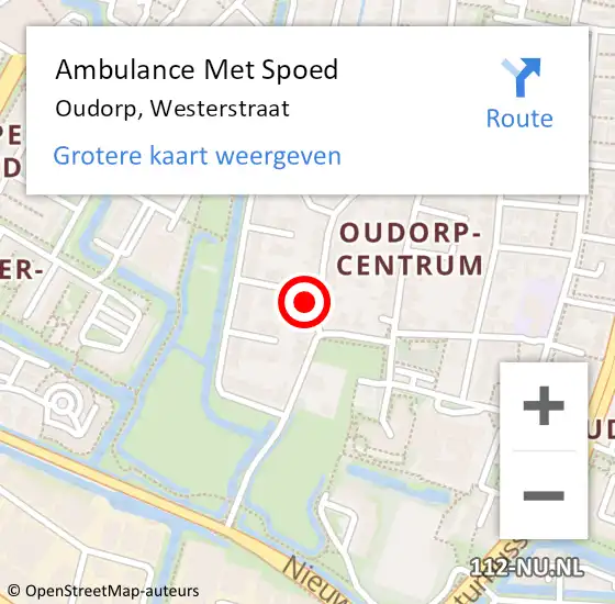 Locatie op kaart van de 112 melding: Ambulance Met Spoed Naar Oudorp, Westerstraat op 2 juli 2021 19:07