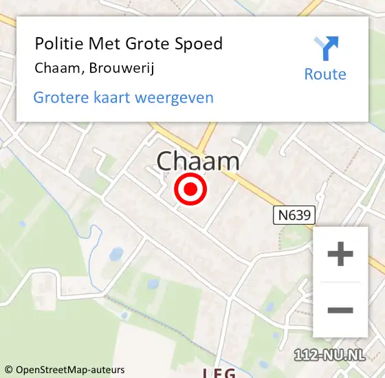 Locatie op kaart van de 112 melding: Politie Met Grote Spoed Naar Chaam, Brouwerij op 2 juli 2021 19:08