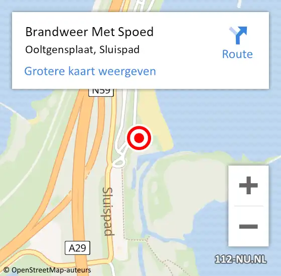 Locatie op kaart van de 112 melding: Brandweer Met Spoed Naar Ooltgensplaat, Sluispad op 2 juli 2021 19:15