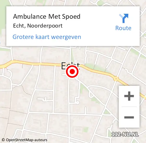 Locatie op kaart van de 112 melding: Ambulance Met Spoed Naar Echt, Noorderpoort op 2 juli 2021 19:48