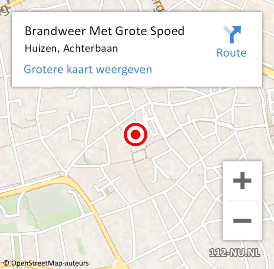 Locatie op kaart van de 112 melding: Brandweer Met Grote Spoed Naar Huizen, Achterbaan op 2 juli 2021 19:50