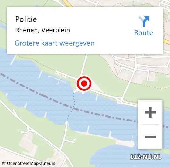 Locatie op kaart van de 112 melding: Politie Rhenen, Veerplein op 2 juli 2021 20:03