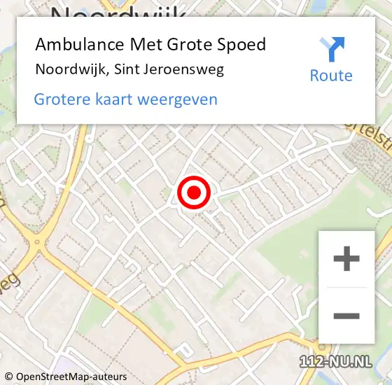 Locatie op kaart van de 112 melding: Ambulance Met Grote Spoed Naar Noordwijk, Sint Jeroensweg op 2 juli 2021 20:16