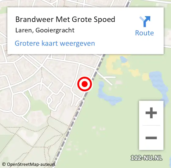 Locatie op kaart van de 112 melding: Brandweer Met Grote Spoed Naar Laren, Gooiergracht op 2 juli 2021 20:41