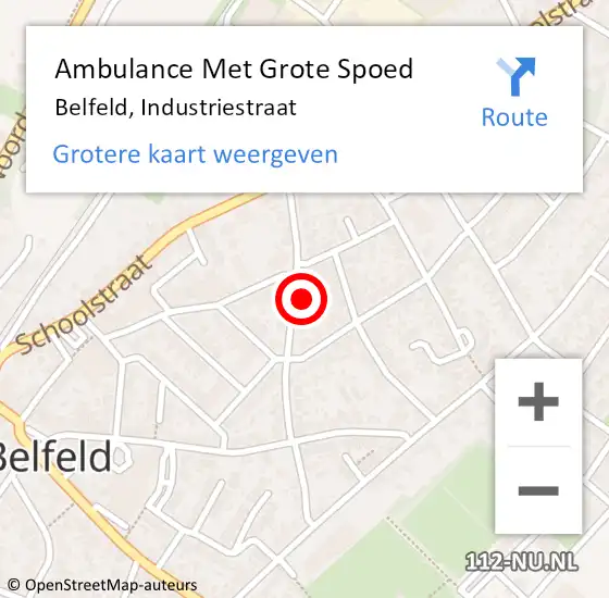 Locatie op kaart van de 112 melding: Ambulance Met Grote Spoed Naar Belfeld, Industriestraat op 2 juli 2021 21:22