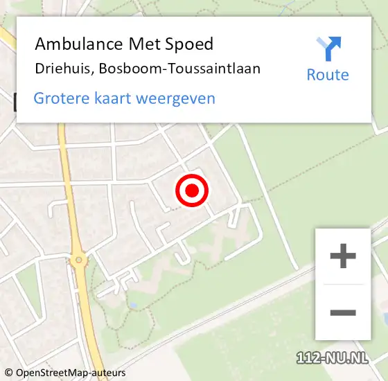 Locatie op kaart van de 112 melding: Ambulance Met Spoed Naar Driehuis, Bosboom-Toussaintlaan op 2 juli 2021 22:11