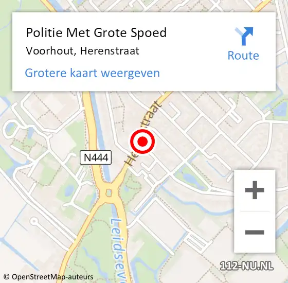 Locatie op kaart van de 112 melding: Politie Met Grote Spoed Naar Voorhout, Herenstraat op 2 juli 2021 22:54