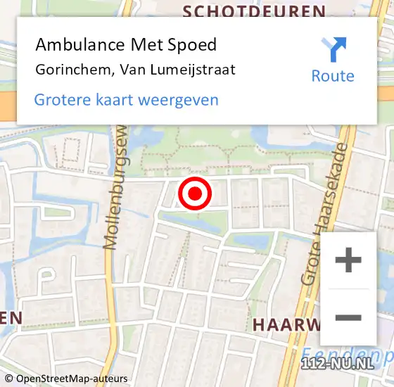 Locatie op kaart van de 112 melding: Ambulance Met Spoed Naar Gorinchem, Van Lumeijstraat op 2 juli 2021 23:03