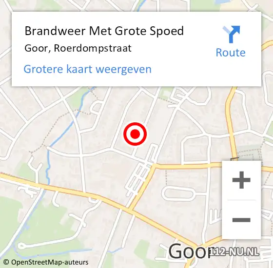 Locatie op kaart van de 112 melding: Brandweer Met Grote Spoed Naar Goor, Roerdompstraat op 2 juli 2021 23:04