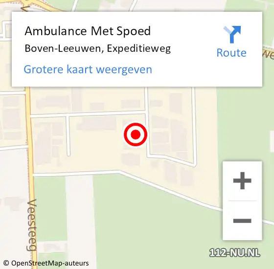 Locatie op kaart van de 112 melding: Ambulance Met Spoed Naar Boven-Leeuwen, Expeditieweg op 3 juli 2021 00:50