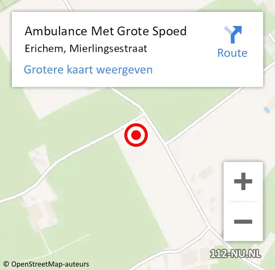 Locatie op kaart van de 112 melding: Ambulance Met Grote Spoed Naar Erichem, Mierlingsestraat op 3 juli 2021 01:42