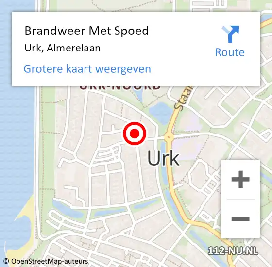 Locatie op kaart van de 112 melding: Brandweer Met Spoed Naar Urk, Almerelaan op 3 juli 2021 02:18