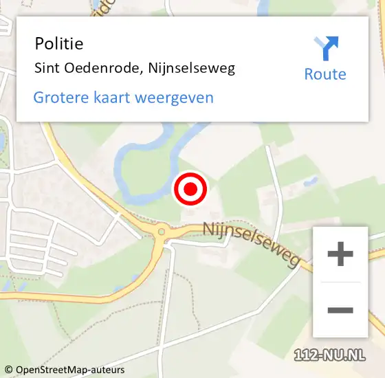 Locatie op kaart van de 112 melding: Politie Sint Oedenrode, Nijnselseweg op 3 juli 2021 02:59