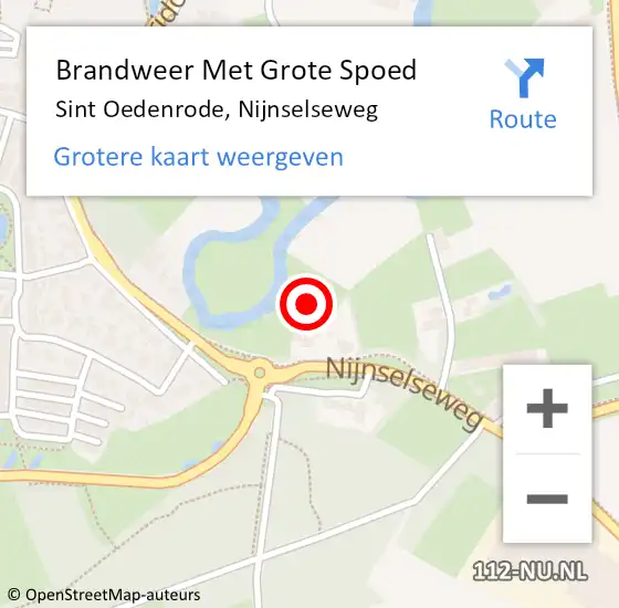 Locatie op kaart van de 112 melding: Brandweer Met Grote Spoed Naar Sint Oedenrode, Nijnselseweg op 3 juli 2021 03:00