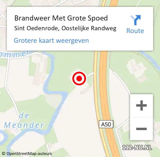 Locatie op kaart van de 112 melding: Brandweer Met Grote Spoed Naar Sint Oedenrode, Oostelijke Randweg op 3 juli 2021 03:14