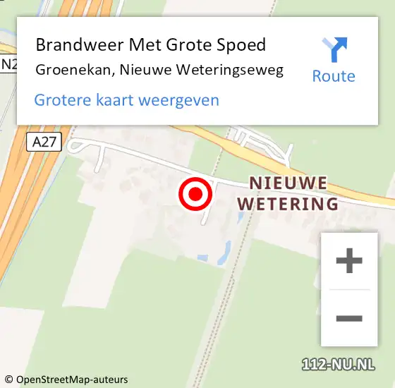 Locatie op kaart van de 112 melding: Brandweer Met Grote Spoed Naar Groenekan, Nieuwe Weteringseweg op 3 juli 2021 03:55