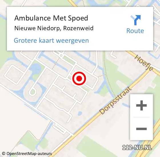 Locatie op kaart van de 112 melding: Ambulance Met Spoed Naar Nieuwe Niedorp, Rozenweid op 3 juli 2021 06:01