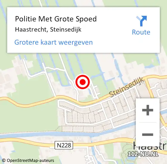 Locatie op kaart van de 112 melding: Politie Met Grote Spoed Naar Haastrecht, Steinsedijk op 3 juli 2021 08:51