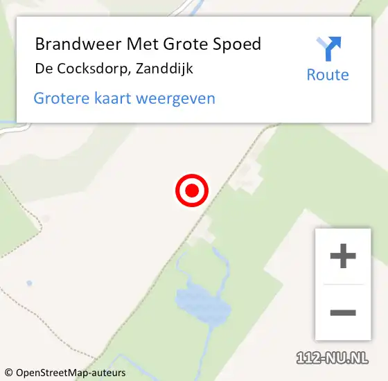 Locatie op kaart van de 112 melding: Brandweer Met Grote Spoed Naar De Cocksdorp, Zanddijk op 3 juli 2021 10:56