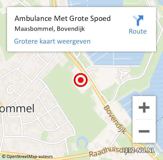 Locatie op kaart van de 112 melding: Ambulance Met Grote Spoed Naar Maasbommel, Bovendijk op 3 juli 2021 10:58