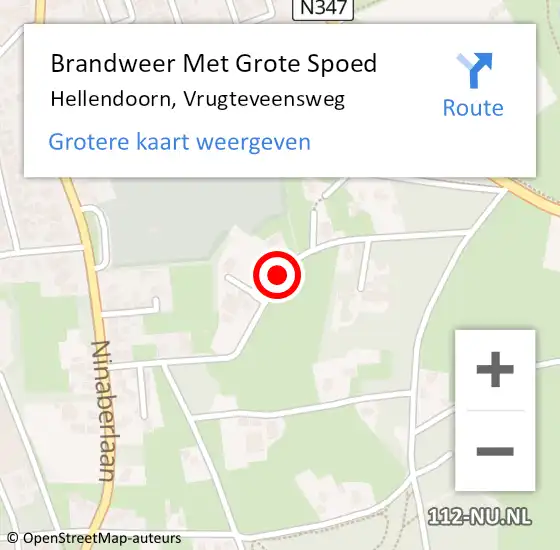 Locatie op kaart van de 112 melding: Brandweer Met Grote Spoed Naar Hellendoorn, Vrugteveensweg op 3 juli 2021 11:14