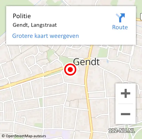 Locatie op kaart van de 112 melding: Politie Gendt, Langstraat op 3 juli 2021 11:20