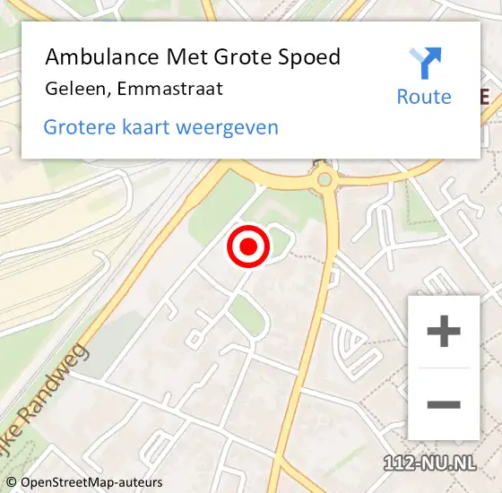 Locatie op kaart van de 112 melding: Ambulance Met Grote Spoed Naar Geleen, Emmastraat op 15 juni 2014 07:37