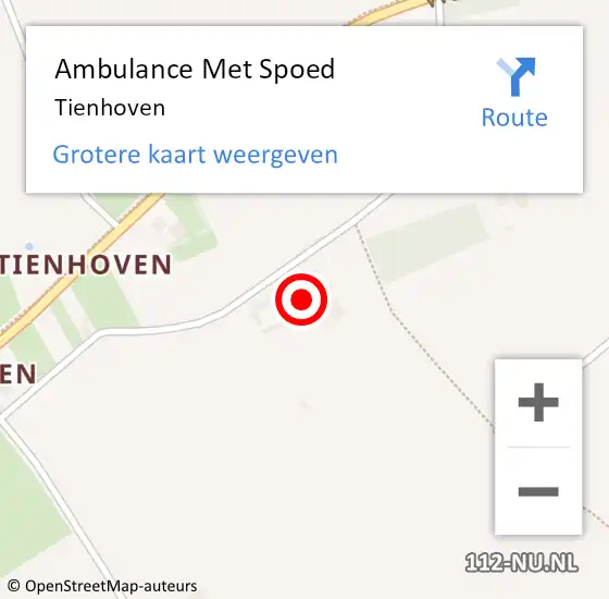 Locatie op kaart van de 112 melding: Ambulance Met Spoed Naar Tienhoven op 3 juli 2021 11:54
