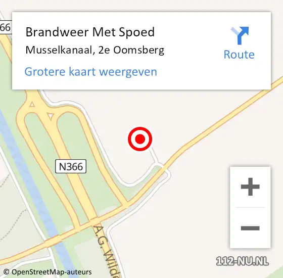 Locatie op kaart van de 112 melding: Brandweer Met Spoed Naar Musselkanaal, 2e Oomsberg op 3 juli 2021 12:18