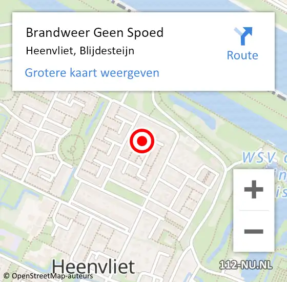 Locatie op kaart van de 112 melding: Brandweer Geen Spoed Naar Heenvliet, Blijdesteijn op 3 juli 2021 12:31