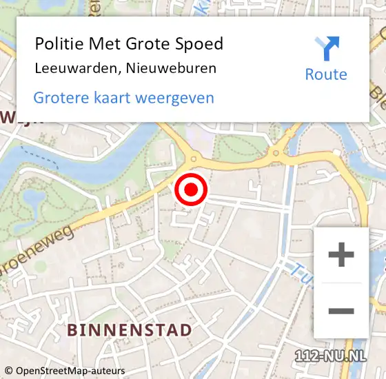 Locatie op kaart van de 112 melding: Politie Met Grote Spoed Naar Leeuwarden, Nieuweburen op 3 juli 2021 13:22