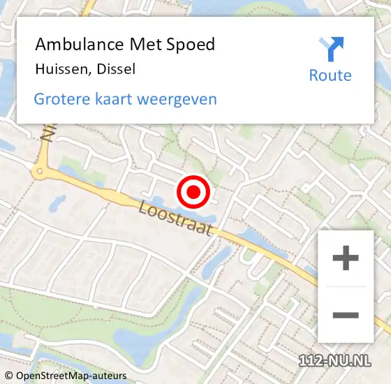 Locatie op kaart van de 112 melding: Ambulance Met Spoed Naar Huissen, Dissel op 3 juli 2021 14:11