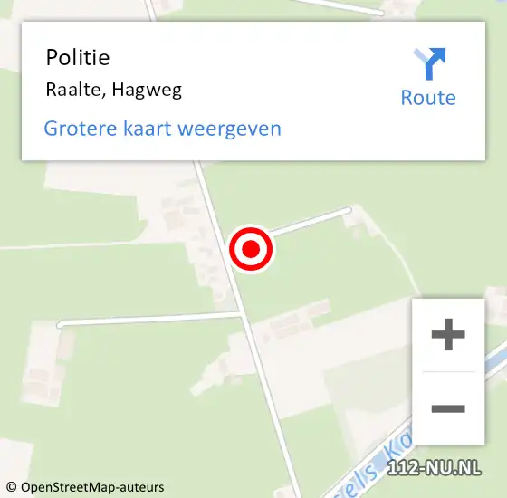 Locatie op kaart van de 112 melding: Politie Raalte, Hagweg op 3 juli 2021 14:26