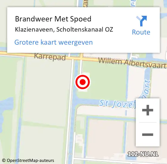 Locatie op kaart van de 112 melding: Brandweer Met Spoed Naar Klazienaveen, Scholtenskanaal OZ op 3 juli 2021 14:32