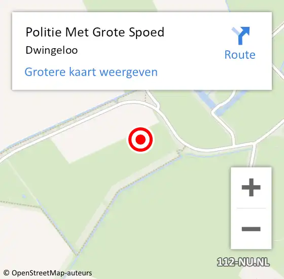 Locatie op kaart van de 112 melding: Politie Met Grote Spoed Naar Dwingeloo op 3 juli 2021 14:57