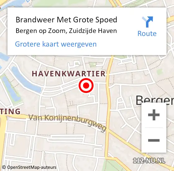 Locatie op kaart van de 112 melding: Brandweer Met Grote Spoed Naar Bergen op Zoom, Zuidzijde Haven op 3 juli 2021 14:57
