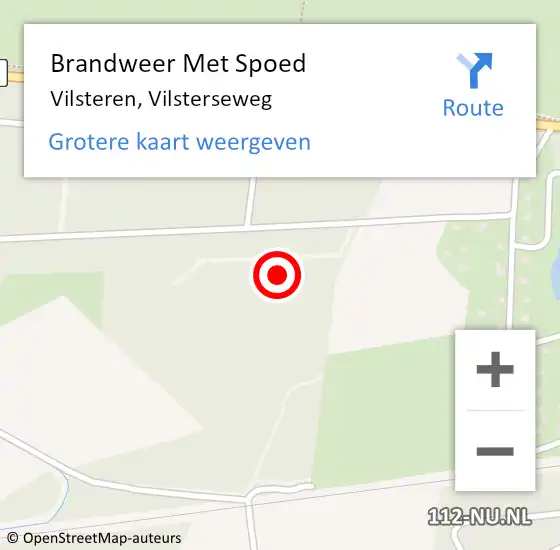 Locatie op kaart van de 112 melding: Brandweer Met Spoed Naar Vilsteren, Vilsterseweg op 3 juli 2021 15:00