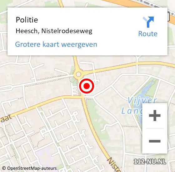 Locatie op kaart van de 112 melding: Politie Heesch, Nistelrodeseweg op 3 juli 2021 15:12