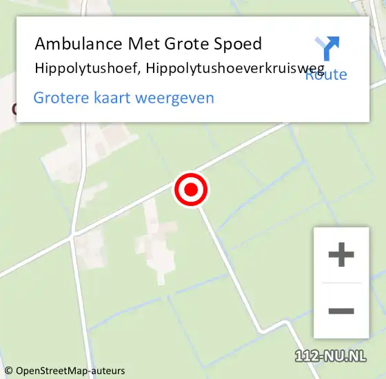 Locatie op kaart van de 112 melding: Ambulance Met Grote Spoed Naar Hippolytushoef, Hippolytushoeverkruisweg op 3 juli 2021 15:17