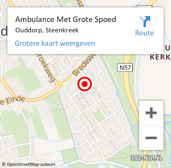 Locatie op kaart van de 112 melding: Ambulance Met Grote Spoed Naar Ouddorp, Steenkreek op 3 juli 2021 15:26